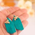 Pendientes Cuero Texas | PNCUTE | Pendientes, Largos, Amarillos, Azules, Rosas, de Cuero