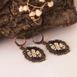 Pendientes Elisabeth | PNHELE | Pendientes, Vintage, de flores, negro, bronce