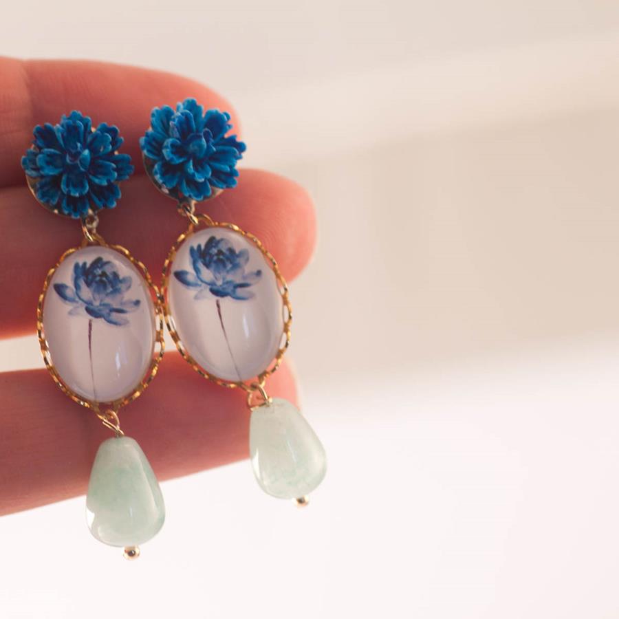 Pendientes dalia Azules